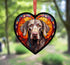Weimaraner Stained Glass Effect Heart Suncatcher